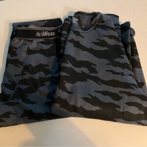 Men's Camouflage Thermal Set - Black and Gray